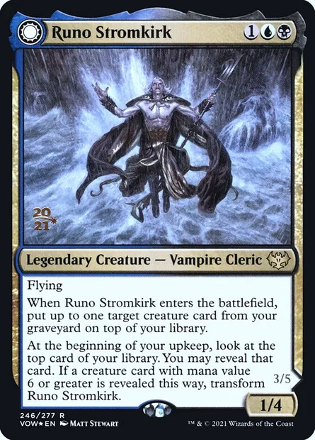 Runo Stromkirk // Krothuss, Lord of the Deep, Magic card PVOW 246s — Innistrad: Crimson Vow Promos set