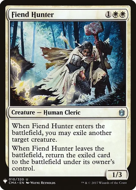 Fiend Hunter, Magic card PLST CMA-10 — The List set