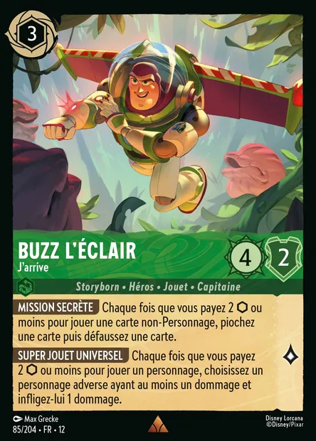 Buzz l'Éclair - J'arrive, carte Disney Lorcana CH12-085 — extension Contrées Inconnues