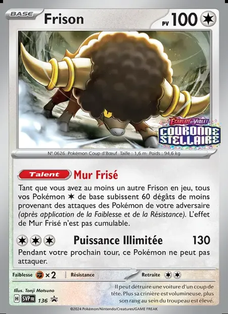 Frison, carte Pokémon PR-SV 136 — extension SVP Black Star Promos