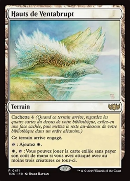 Hauts de Ventabrupt, carte Magic TDC 411 — extension Tarkir: Dragonstorm Commander
