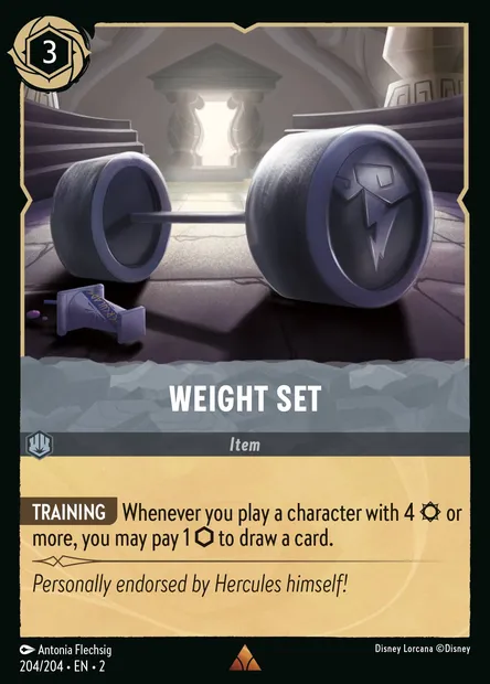 Weight Set, Disney Lorcana card CH2-204 — Rise of the Floodborn set