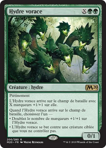 Hydre vorace, carte Magic M20 200 — extension Core Set 2020