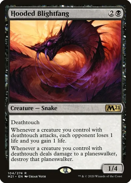 Hooded Blightfang, Magic card M21 104 — Core Set 2021 set