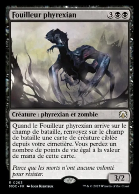 Fouilleur phyrexian, carte Magic MOC 263 — extension March of the Machine Commander