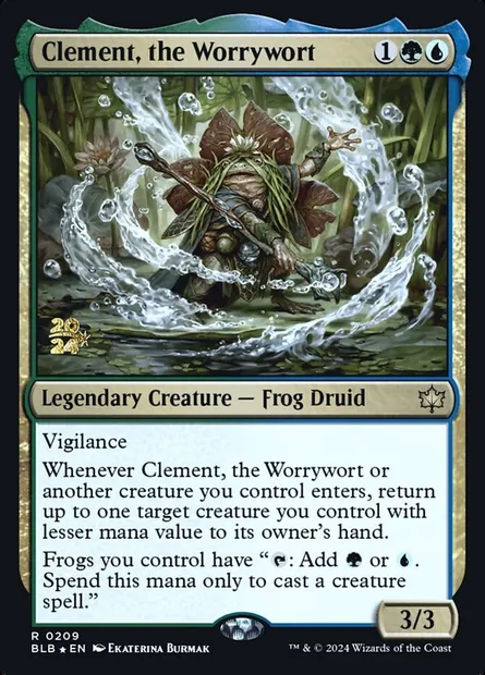 Clement, the Worrywort, Magic card PBLB 209s — Bloomburrow Promos set