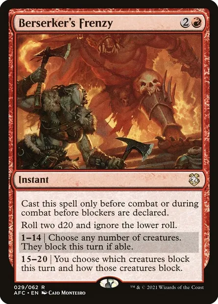 Berserker's Frenzy, Magic card AFC 29 — Forgotten Realms Commander set