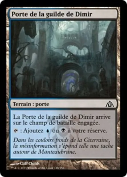 Porte de la guilde de Dimir, carte Magic DGM 148 — extension Le labyrinthe du dragon
