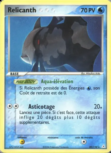 Relicanth, carte Pokémon HP 30 — extension EX Fantômes Holon
