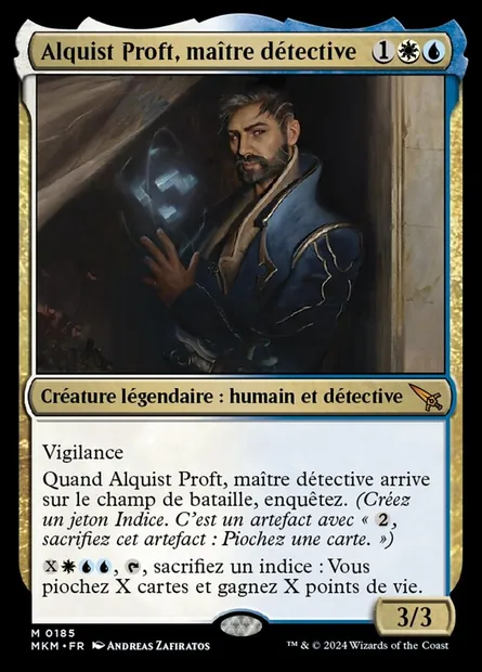 Alquist Proft, maître détective, carte Magic MKM 185 — extension Murders at Karlov Manor
