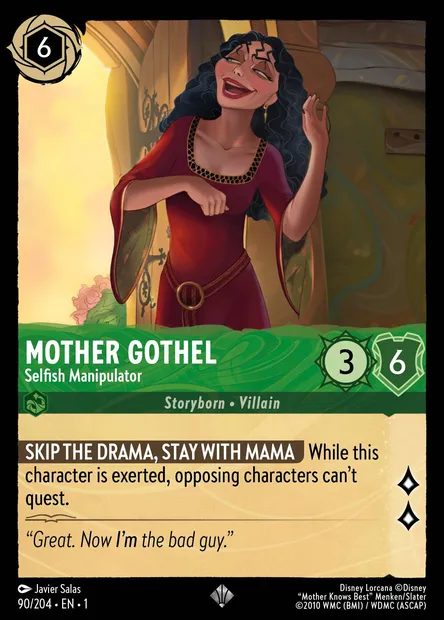 Mother Gothel - Selfish Manipulator, Disney Lorcana card CH1-090 — The First Chapter set
