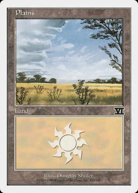 Plains, Magic card 6ED 333 — Classic Sixth Edition set