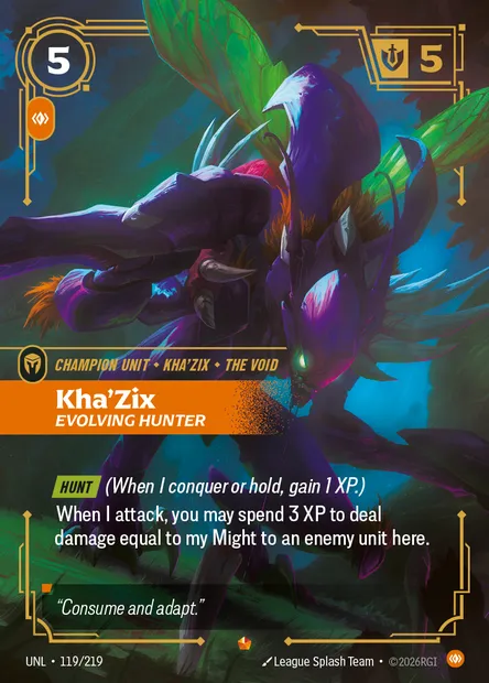 Kha'Zix, carte Riftbound UNL 119 — extension Unleashed