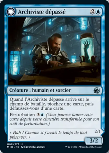 Archiviste dépassé // Hanteur des archives, carte Magic MID 68 — extension Innistrad : chasse de minuit