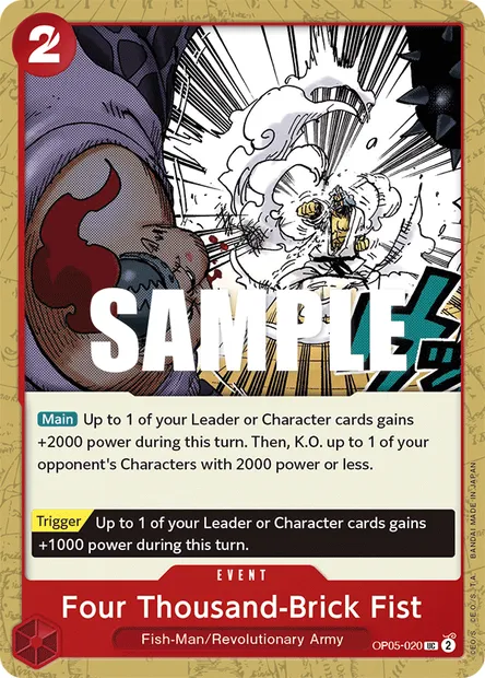 Four Thousand-Brick Fist, One Piece card OP05-020 — AWAKENING OF THE NEW ERA set