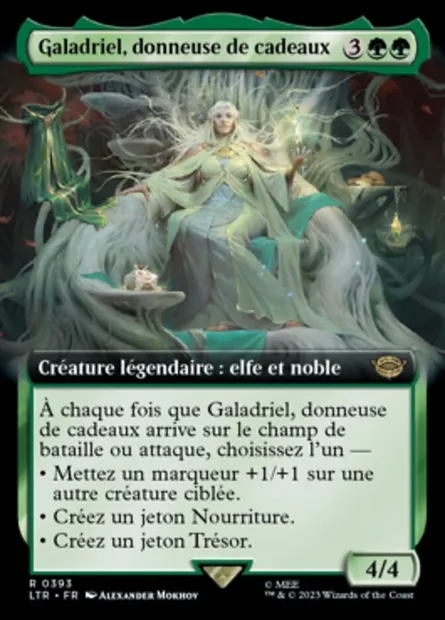 Galadriel, donneuse de cadeaux, carte Magic LTR 393 — extension Le Seigneur des Anneaux : chroniques de la Terre du Milieu