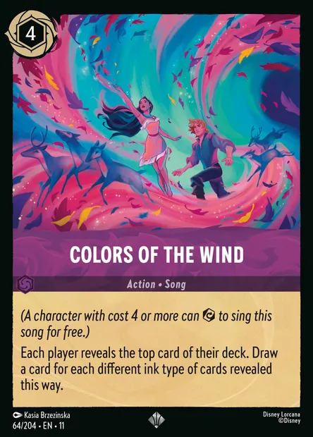 Colors of the Wind, Disney Lorcana card CH11-064 — Winterspell set
