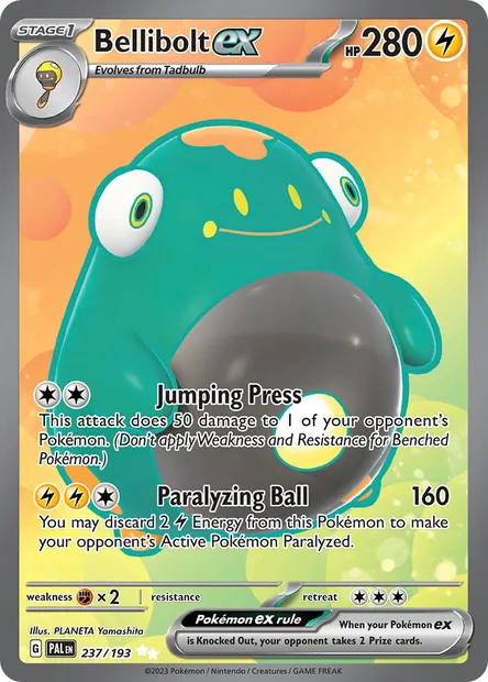 Bellibolt ex, Pokémon card PAL 237 — Paldea Evolved set