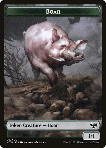 Boar, carte Magic TVOW 12 — extension Innistrad: Crimson Vow Tokens