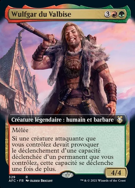 Wulfgar du Valbise, carte Magic AFC 329 — extension Forgotten Realms Commander