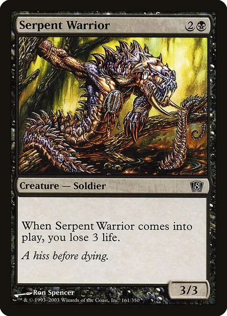 Guerrier serpentiforme, carte Magic 8ED 161★ — extension Huitième Edition