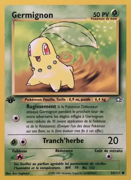 Germignon, carte Pokémon NG 54 — extension Neo Genesis