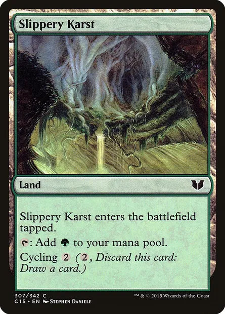 Slippery Karst, Magic card C15 307 — Commander 2015 set