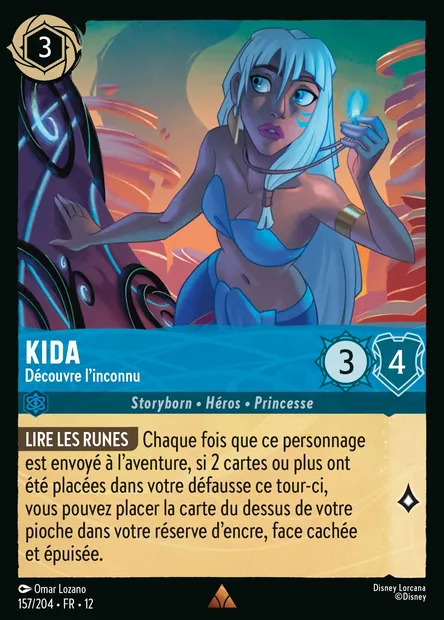 Kida - Découvre l'inconnu, carte Disney Lorcana CH12-157 — extension Contrées Inconnues