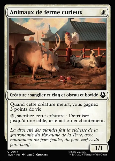 Animaux de ferme curieux, carte Magic TLA 14 — extension Avatar: The Last Airbender