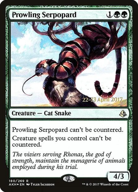 Prowling Serpopard, Magic card PAKH 180s — Amonkhet Promos set