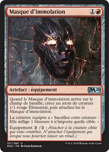 Masque d'immolation, carte Magic M20 151 — extension Core Set 2020