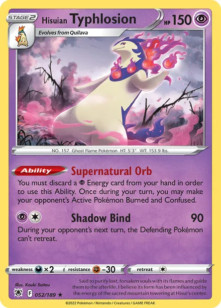 Hisuian Typhlosion, Pokémon card ASR 052 — Astral Radiance set
