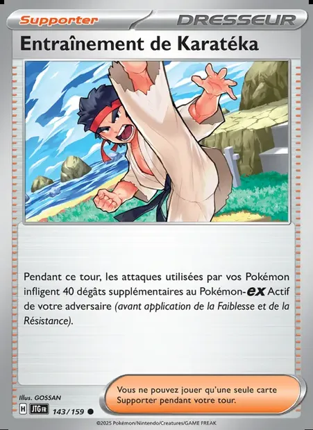 Entraînement de Karatéka, carte Pokémon JTG 143 — extension Aventures Ensemble