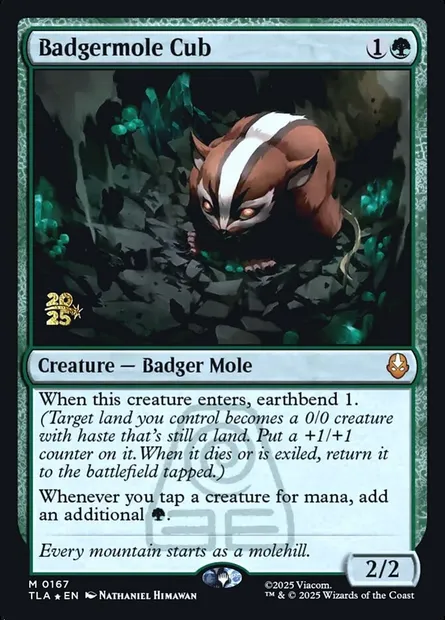 Badgermole Cub, Magic card PTLA 167s — Avatar: The Last Airbender Promos set