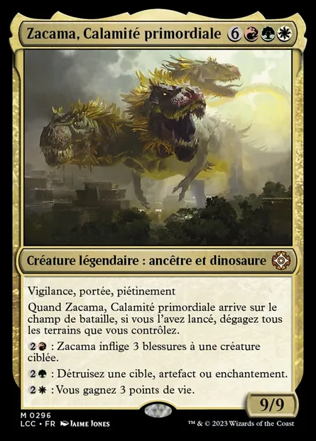Zacama, Calamité primordiale, carte Magic LCC 296 — extension The Lost Caverns of Ixalan Commander