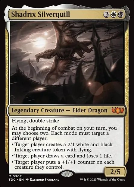 Shadrix Silverquill, Magic card TDC 302 — Tarkir: Dragonstorm Commander set