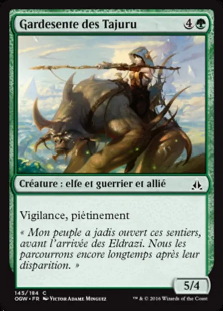 Gardesente des Tajuru, carte Magic OGW 145 — extension Le serment des Sentinelles