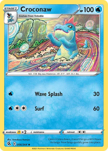 Croconaw, Pokémon card FST 56 — Fusion Strike set