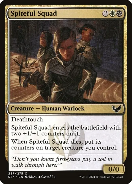Spiteful Squad, Magic card STX 237 — Strixhaven: School of Mages set
