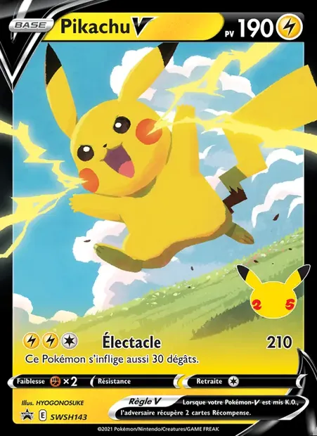 Pikachu V, carte Pokémon SWSH 143 — extension Promo SWSH