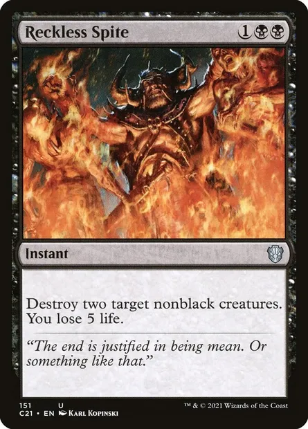 Reckless Spite, Magic card C21 151 — Commander 2021 set