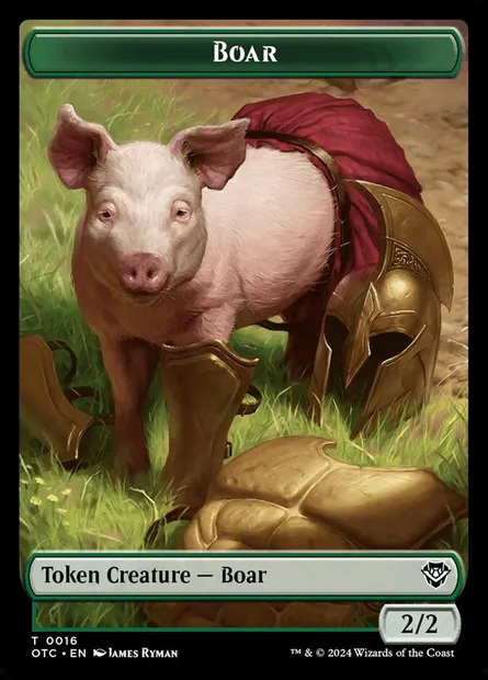 Boar, carte Magic TOTC 16 — extension Outlaws of Thunder Junction Commander Tokens