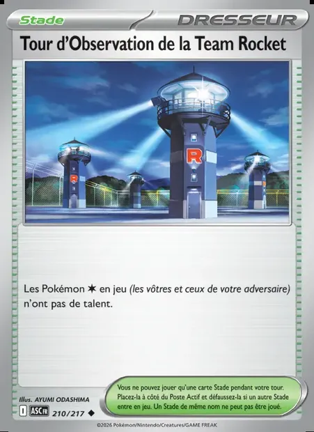 Tour d'Observation de la Team Rocket, carte Pokémon ASC 210 — extension Héros Transcendants