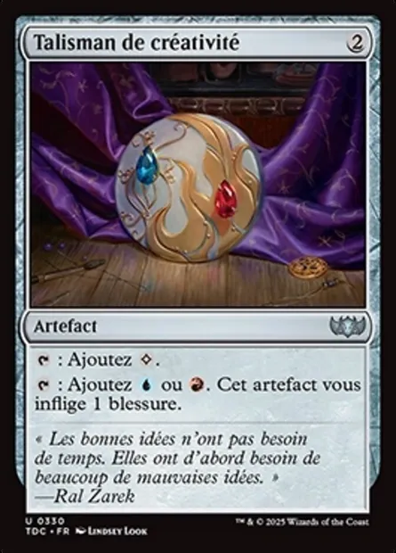 Talisman de créativité, carte Magic TDC 330 — extension Tarkir: Dragonstorm Commander