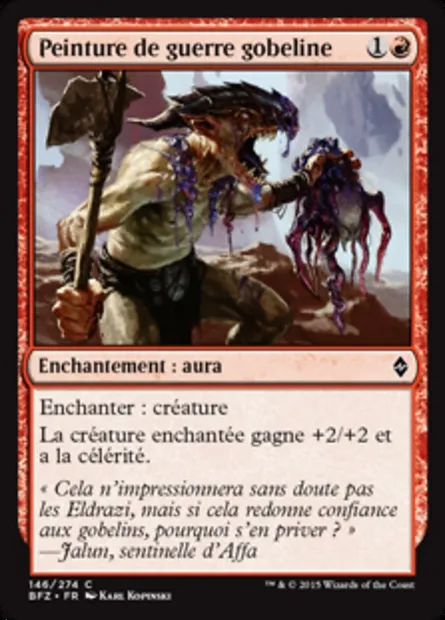 Peinture de guerre gobeline, carte Magic BFZ 146 — extension La bataille de Zendikar