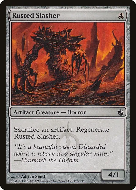 Rusted Slasher, Magic card MBS 128 — Mirrodin Besieged set