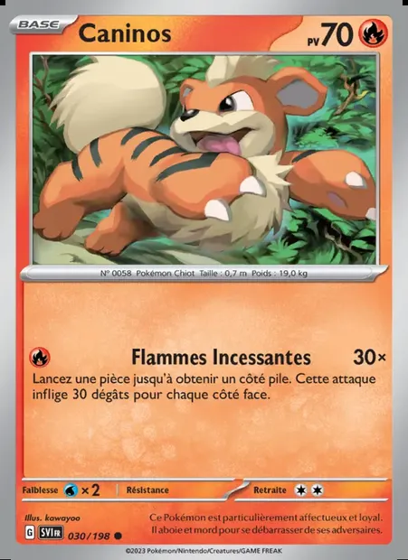 Caninos, carte Pokémon SVI 030 — extension Écarlate et Violet