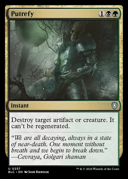Putrefy, Magic card BLC 257 — Bloomburrow Commander set