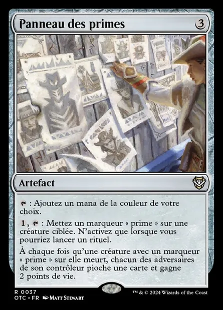 Panneau des primes, carte Magic OTC 37 — extension Outlaws of Thunder Junction Commander