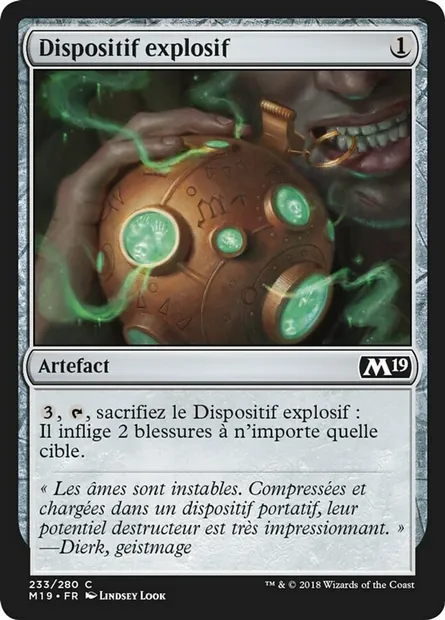 Dispositif explosif, carte Magic M19 233 — extension Core Set 2019
